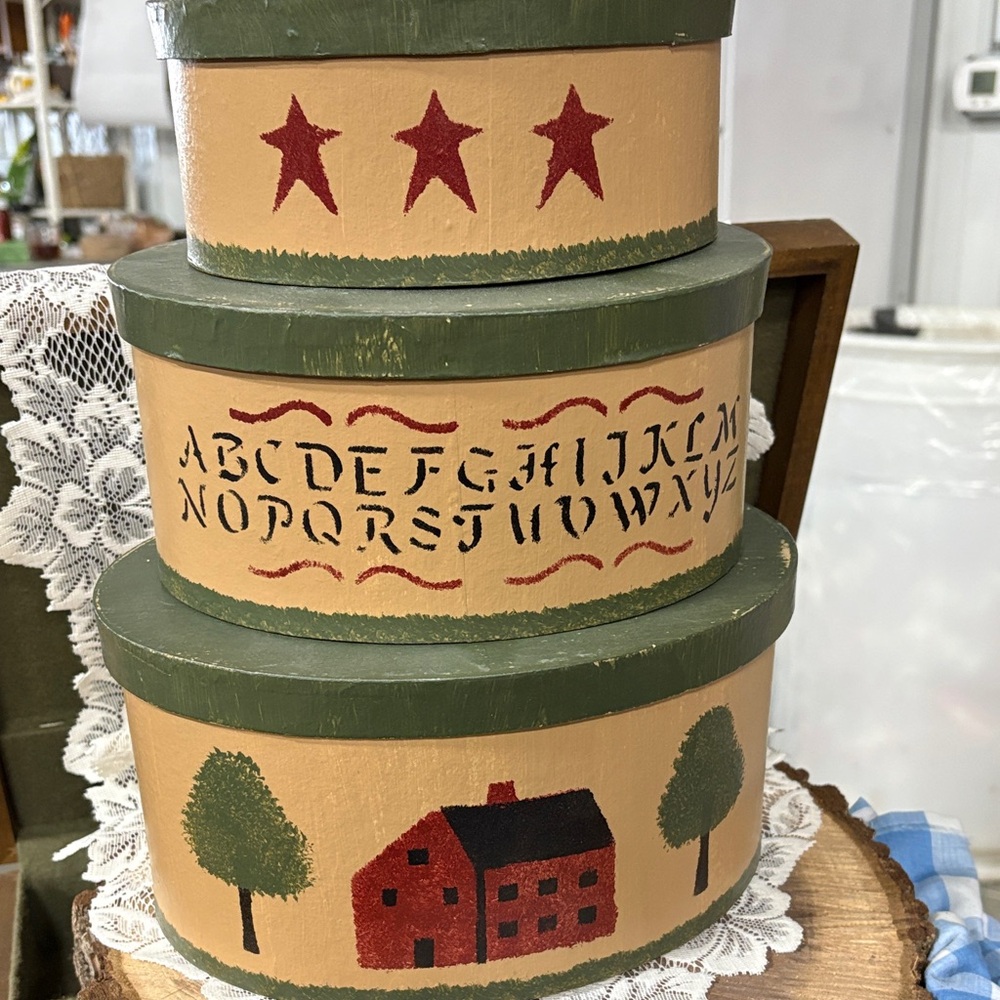 Decorative Stacked Boxes Primitive design